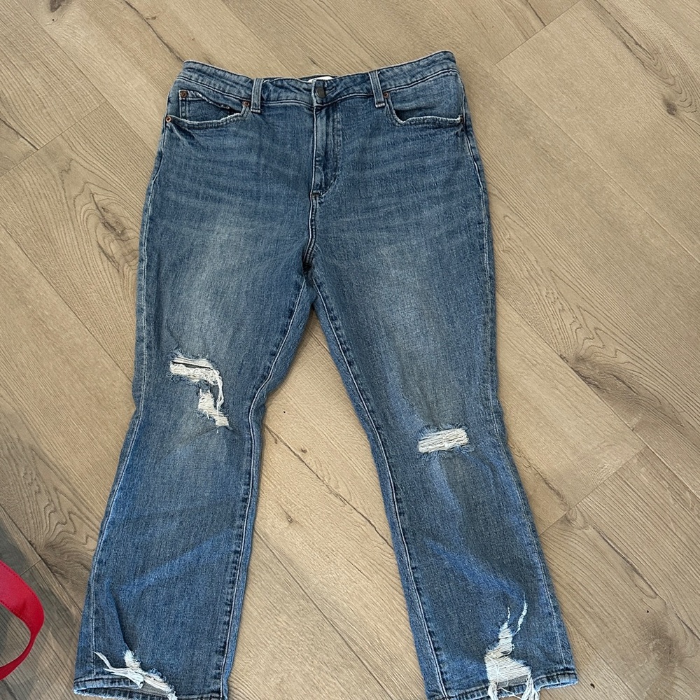 Pistola Blue Distressed Straight Leg Jeans